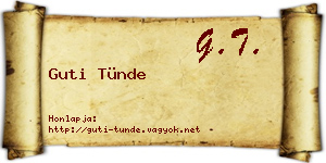 Guti Tünde névjegykártya